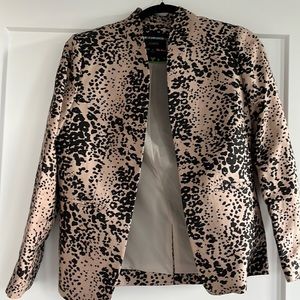 J. Crew linen leopard print blazer